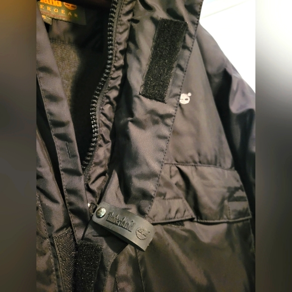 Timberland | Vtg Men's Weathergear Oversized Black Parka Coat | Black Fur - Picture 3 of 16